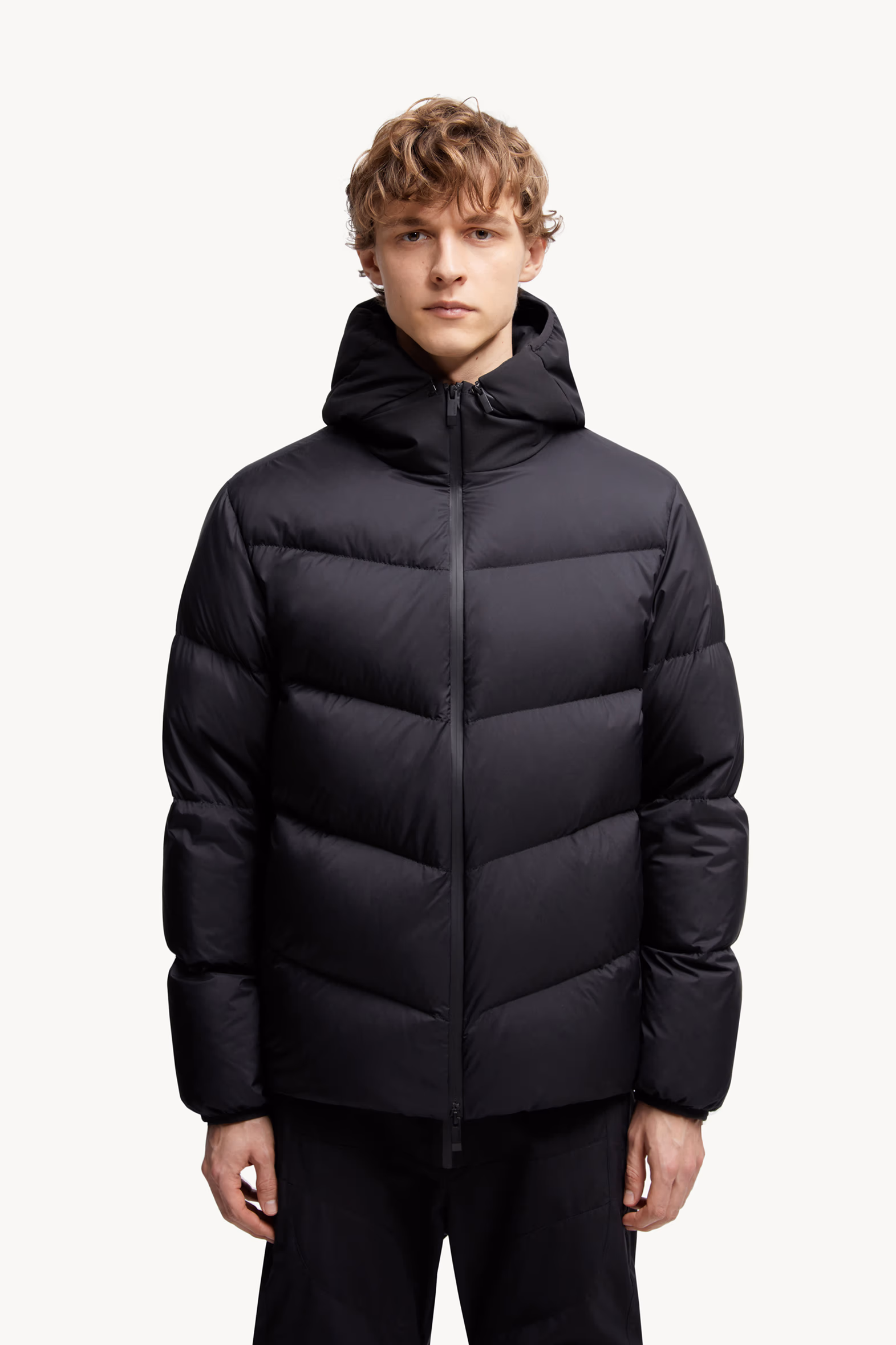 Forez Hooded Short Down Jacket Men Black Moncler 3